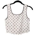 Topshop Women's Black Polka Dots White Cropped Tank Top Size 2 NWT Photo 3