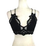 Free People Bralette Women's Small Fp One Adella Bralette Black Lace Photo 0