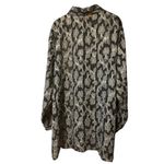 Notations Woman Burnout Gold & Black Metallic Floral Print Button Down Blouse Photo 5