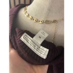 Dana Buchman Burgundy -sleeve, mock-wrap, fit-and-flare sweater dress purple color with a rib Photo 4