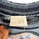 Stefano Studio Italia Vintage 90s Cropped Abstract Striped Knit Sweater Size L/X Blue Size L Photo 2