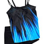 Source Unknown Blue‎ black Tankini Shorts Tank Large Photo 0