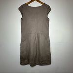 Lungo L’arno Made in Italy 100 % Linen Taupe/Fango Sleeveless Dress Size S Tan Photo 2