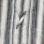 Madewell  Skirt Womens 4 Gray White Linen Blend Lace Up Striped Pockets Mini Photo 6