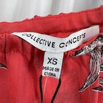 Collective Concepts  Red One Shoulder Ruffle Floral Top Size XS New Photo 4