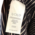 CAbi Navy White Striped Faux Wrap Midi Dress Size Small Photo 4