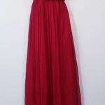Jay Godfrey 100% Silk Red Chiffon One Shoulder Long Gown Photo 0