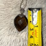 Semi Precious Custom Sterling Silver 925 Smoky Quartz Necklace Heart Gem Italy Brown Photo 6
