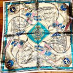 Vintage RETRO Nautical Theme ships ,Boat Wheel&Anchor large silky Scarf 35/35 Multiple Photo 2