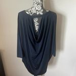 Chico's Travelers Size 3 Women's Wedge Top Navy Blue Stretchy NWT Photo 6