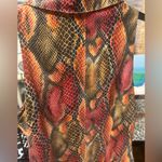 Cache Vintage Caché Red Orange Snakeskin Bodycon Dress | Y2K Sexy Clubwear Zip Mini M Photo 9