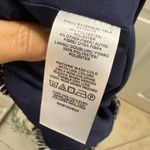 Loft Women's Metallic Fringe Tweed Double V Mini Dress Navy Blue Gold White 12 Photo 7