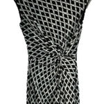 Ralph Lauren Lauren Dress 4 Black White Sleeveless Geometric Knot Sheath Modern Photo 0