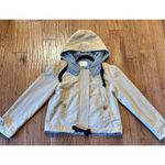 All:Row cropped gingham trim hooded trench coat size small Tan Photo 9