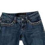 Bebe  Medium Dark Blue Studded SZ 25 Women’s Skinny Mid-Rise Jeans #1016 Photo 1