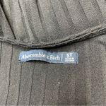 Abercrombie & Fitch Black Ribbed Scoop Neck Button Stretch Midi Dress Small Tall Photo 4