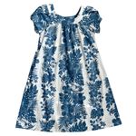 Royal Creations Hibiscus‎ Palm Panel Blue Tulip Sleeve Midi Dress Size Large Photo 4