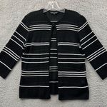 Ming Wang  Open Knit 3/4 Sleeve Cardigan Business Casual Workwear Black Women's M Photo 0