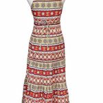 Blue Plate Red WHite Multicolor Boho Maxi Dress Photo 3