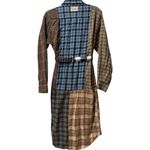 Riley Vintage x Free People Flannel Patchwork Midi Belted Shirt Dress XS / Small Blue Photo 2