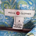 Saks 5th Avenue Real Clothes Saks‎ Fifth Ave Paisley Button Up Shirt Green Blue 4 Photo 8