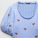 ZARA  | Puff Sleeve Embroidered Blouse Photo 7