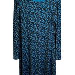 Cut Loose Blue Multicolored Floral Swing Dress Womens Size Small Long Sleeve Photo 0