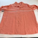 LL Bean Coral Orange Premium Washable Linen Long Sleeve Button Up Shirt Size 1X Orange Photo 5