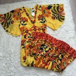 Farm Rio  x Anthropologie Dress Printed V-Neck Ruffle-Hem Maxi S NWT New Photo 2