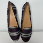 J Crew Striped Blue Burgundy Loafers Size 7 Photo 4