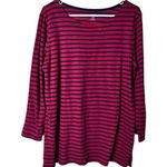 Old Navy Striped Red and Navy Crewneck Top Sz L Blue Size L Photo 0