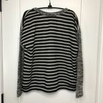 Sanctuary  Women's Oversized V-Neck Knit Top Boxy‎ Size Small Black White Striped Photo 2