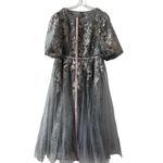 Mac Duggal 20475 Silver Gray Sequin Beaded Tulle Midi Dress Size 12 NWT Photo 5