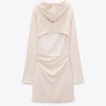 ZARA open back hooded ecru mini dress in cream NEW Photo 2