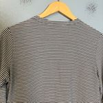 Purdey Womens Striped Button Front 3/4 Sleeve Top‎ Medium Classic Black Photo 6