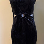 Goth Black Velvet Mini Dress Cutout Bodycon large whimsigoth Y2K fairy boho l Photo 0