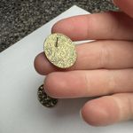 1928 Brand Gold Tone Black Enamel Faux Pearl Pierced Stud Earrings Photo 3