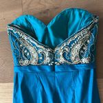 Milano Formals  Teal Beaded Mermaid Formal Dress Size 8 Photo 9