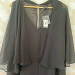 City Chic Black Caped Jumpsuit Photo 5