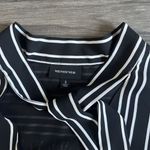 Who What Wear Black White Striped‎ Tie Neck Sleeveless Shift Dress Size Small Photo 1