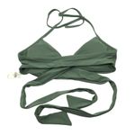 Aerie  Bikini Top Wrap Halter Scoop Green L Photo 1