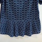 Akris Punto Blouse Navy Blue Knit Front & Eyelet Back Peplum Top Sz US 10 EUC Photo 7