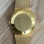 Geneva Electra Diamond Ladies Watch Gold Tone Weave Bracelet Gold Square Dial Photo 7