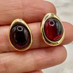 Avon Vintage red gold tone post earrings Photo 0