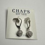 CHAPS  Silver Tone Clear Rhinestone Pierced Dangle Drop Earrings MSRP $12 Photo 5