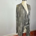 Helmut Lang  Tie Dye Drape Linen Cardigan Photo 1