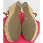 Kate Spade Tender Luggage Brown Gold Leather Wedge Heels Womens Shoe Size 10 NEW Photo 4