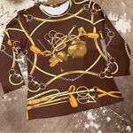 J. McLaughlin  Catalina Cloth Brown Equestrian Top Size Small Photo 3