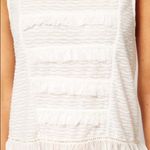 Free People White Cotton Sleeveless with Peplum Detail Top Size L Photo 3