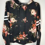 Joe Boxer NWT Floral Hoodie Women’s Medium Black Rose Print Pullover Sweatshirt Photo 1